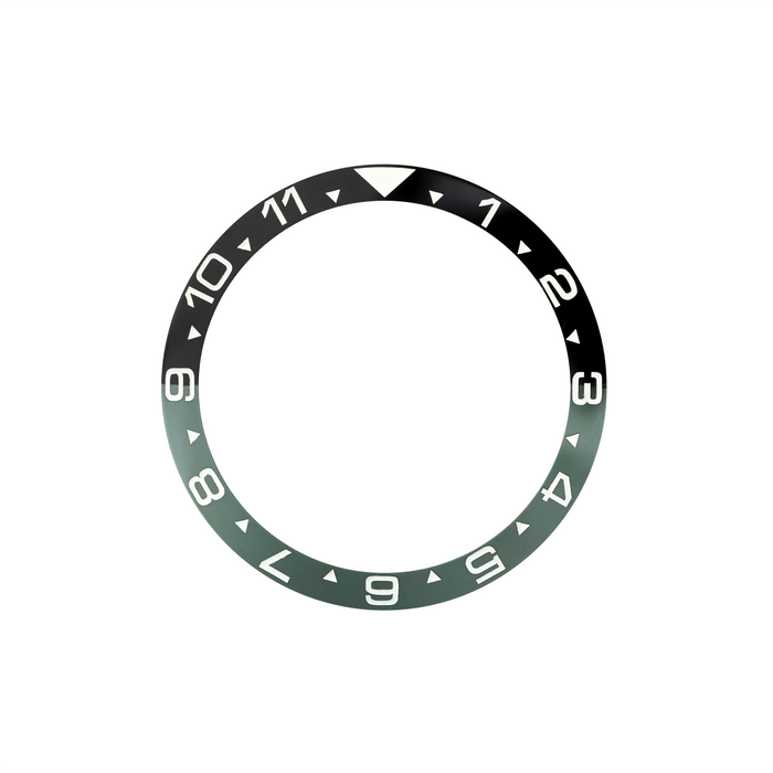 SKX007/SRPD Lumed Ceramic Bezel Insert: Dual Time Style Green/Black