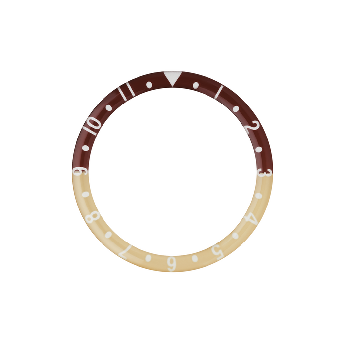 SKX007/SRPD Lumed Glass Bezel Insert: Vintage Dual Time Style Root Beer