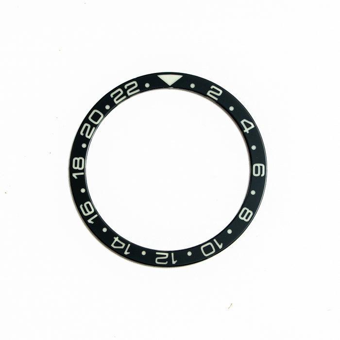 SKX007/SRPD Lumed Sapphire Bezel Insert: GMT Style Black