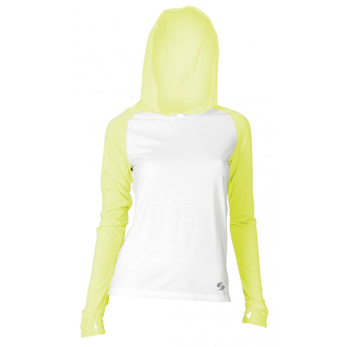 SOFFE JR NO SWEAT COLOR BLOCK HOOD - WHITE/KOOL KIWI