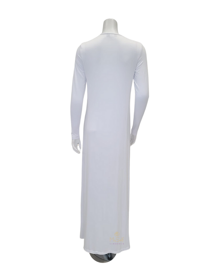 Sparrow S6028 White Long Sleeve 57" Maxi Shell Dress myselflingerie.com