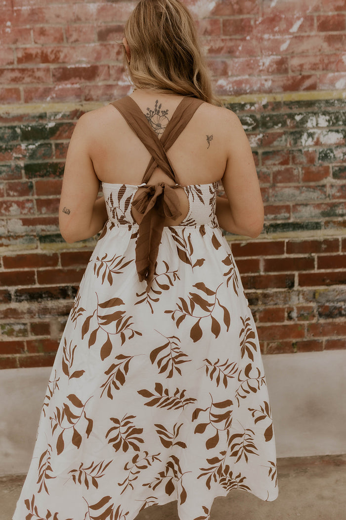 Spring Fling Floral Dress- Mocha