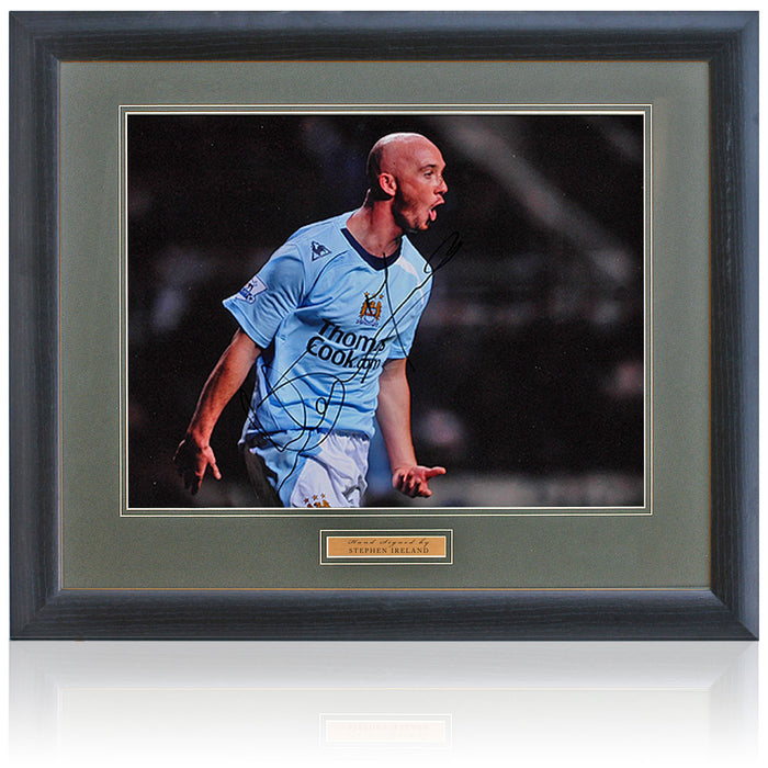 Stephen Ireland Manchester City Hand Signed Photograph 23x19" Framed