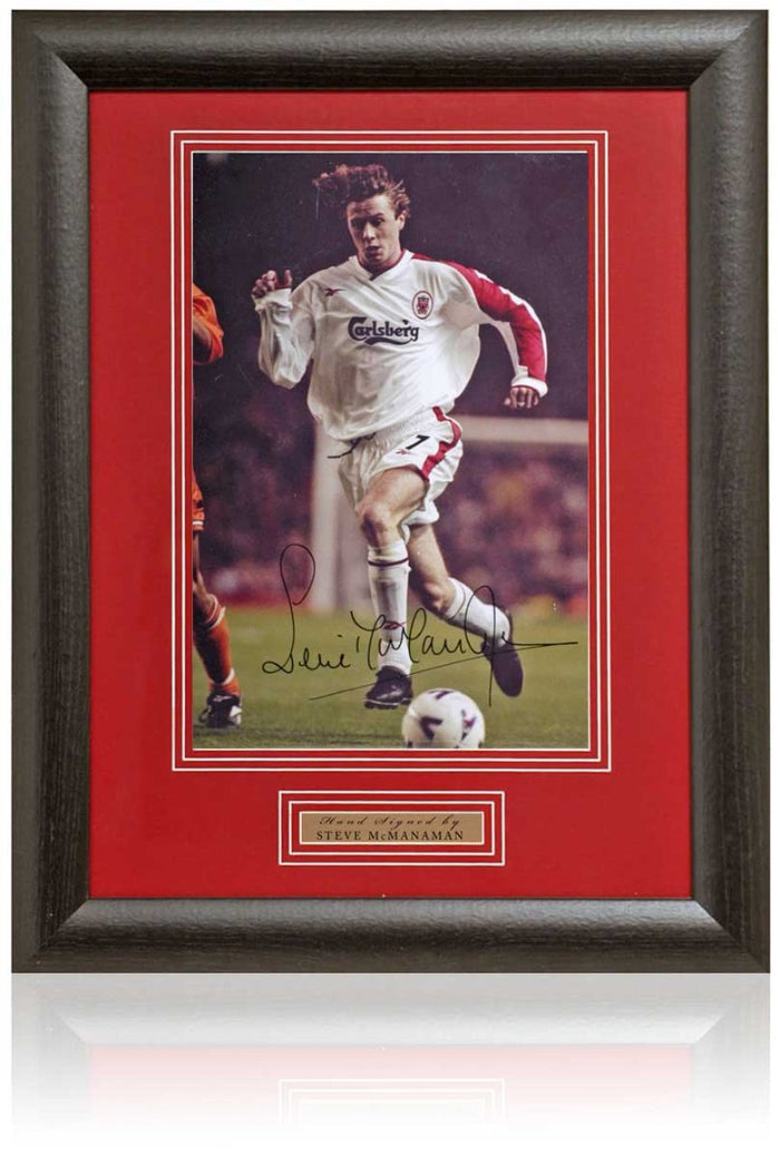 Steve McManaman Liverpool Legend Hand Signed Photograph 15x19" Framed