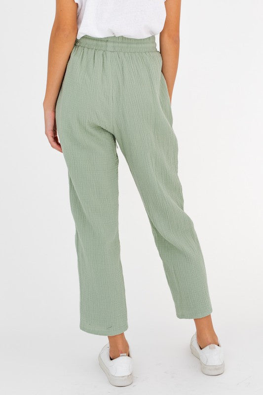 Tassel Waist Tie Pant