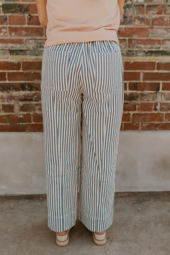 The Boardwalk Striped Pants- Navy