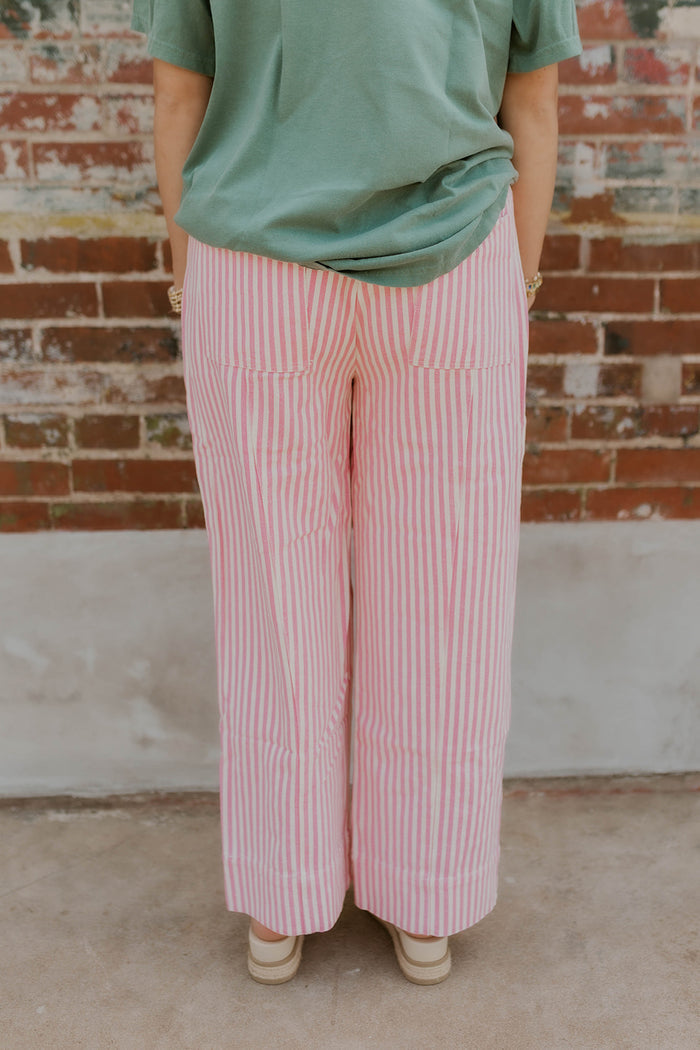 The Boardwalk Striped Pants- Pink