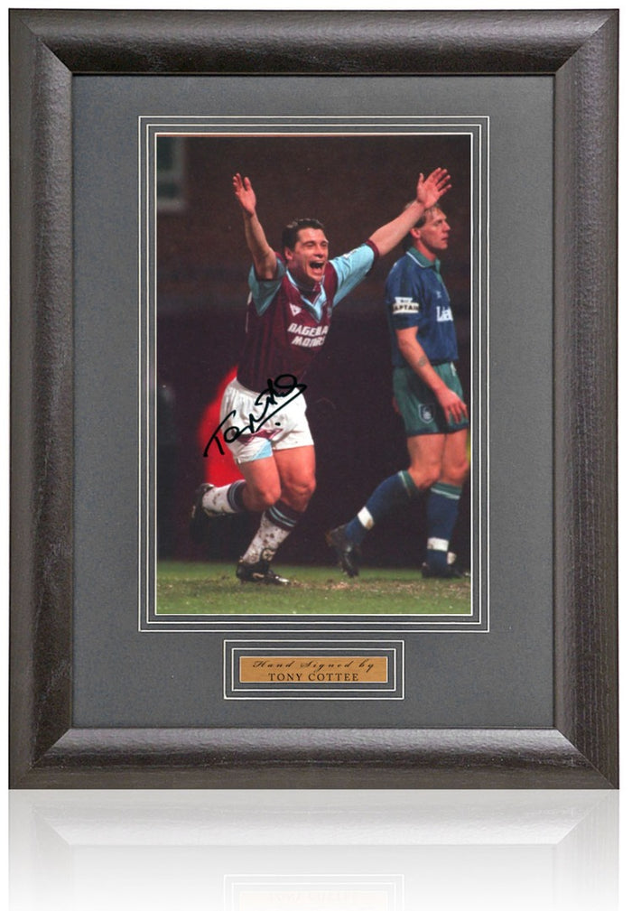 Tony Cottee West Ham United Legend Hand Signed Photograph 15x19" Framed