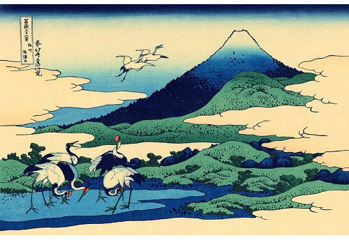 Views of Mt. Fuji Sashiko Embroidery Kit - Seven Cranes-Stitched Modern