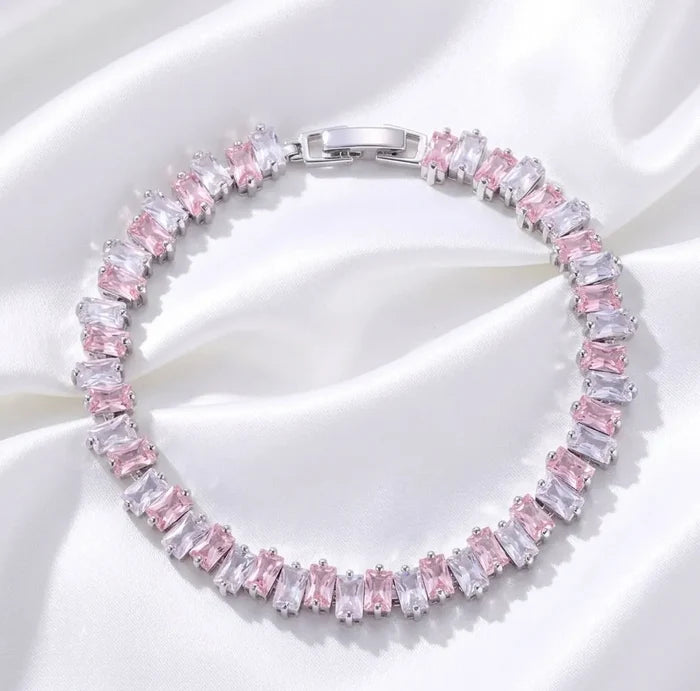 Soft Pink CZ Bridal or Event Bracelet | ADORA by Simona