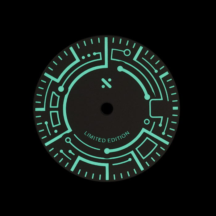 Watch Dial: Cyclic Cyborg Glass Black Lume