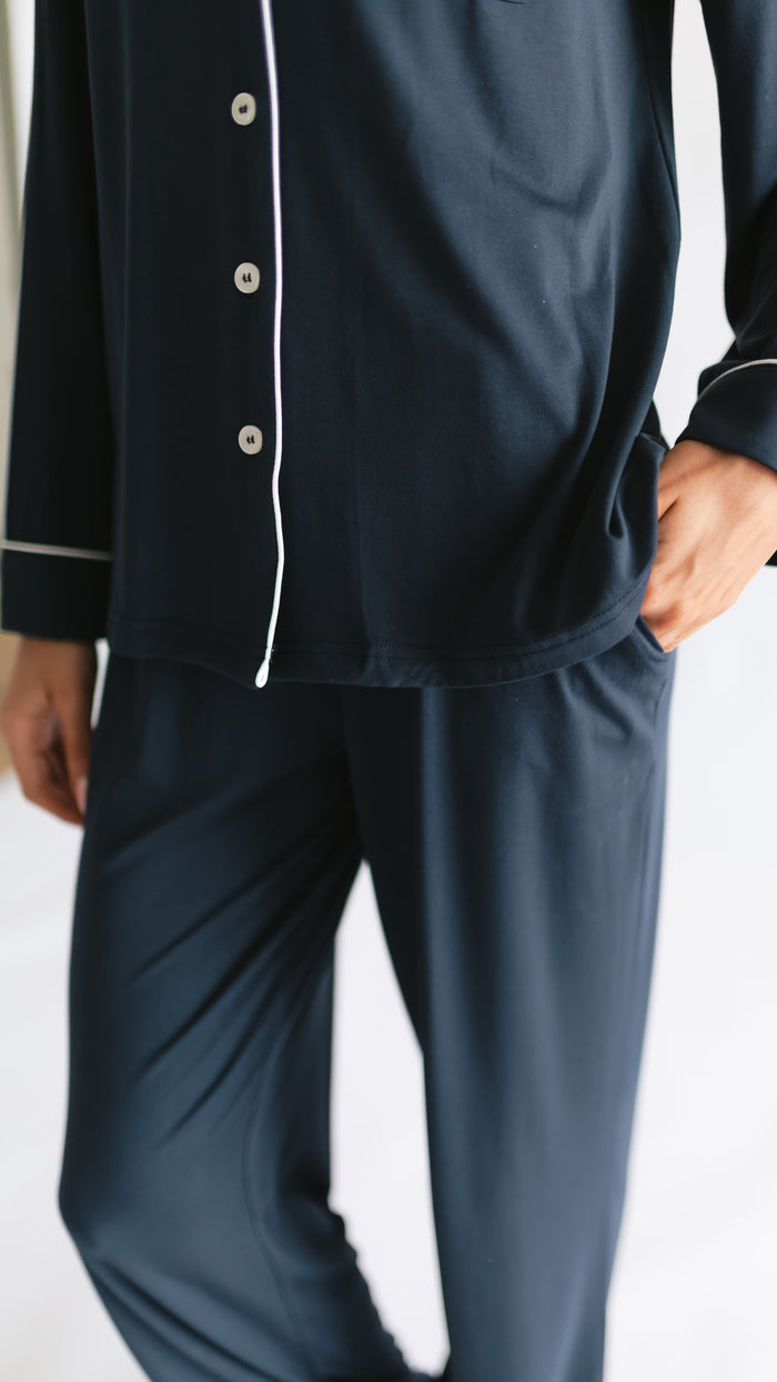 Women's Button Up Set In Navy