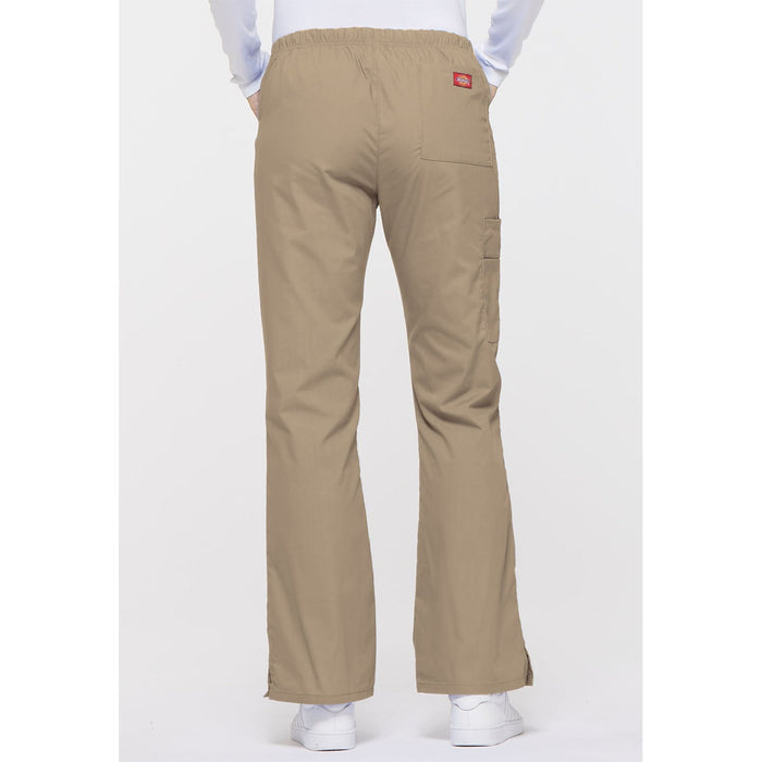 Women's EDS Signature Mid Rise Drawstring Cargo Scrub Pant - Dark Khaki - 2
