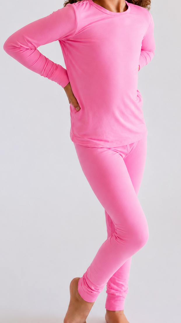 Youth Pajama Set in Pretty Pink