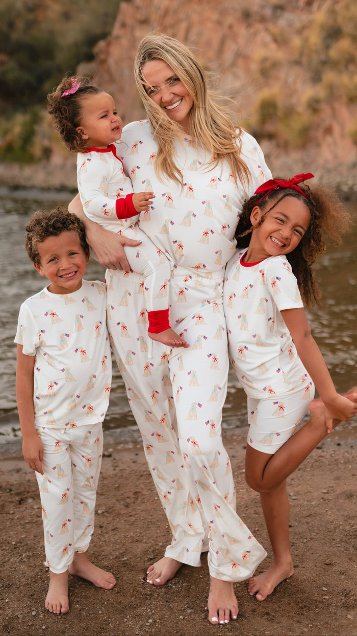 Youth Pajama short sleeve and shorts in American Pups