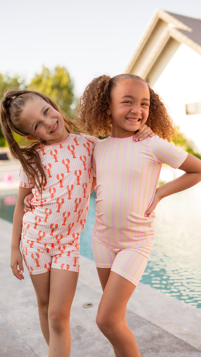 Youth Pajama short sleeve and shorts in Lobster