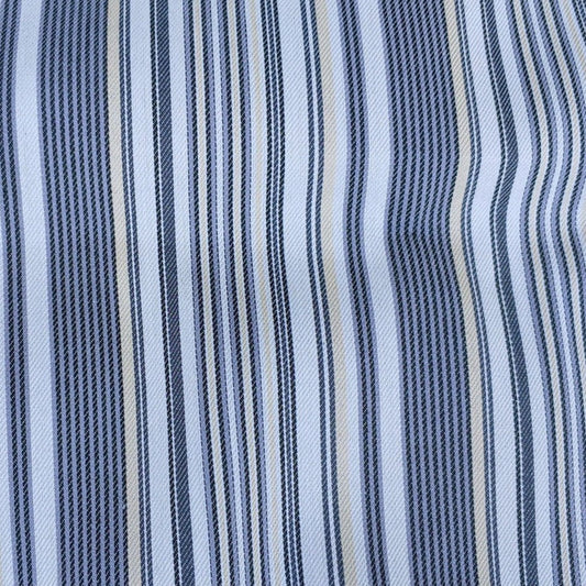 100% Cotton Fabric Double Face Stripe and Chambray Medium Weight - The Linen Lab - Grey