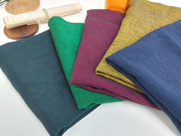 100% Linen Chambray Fabric, Light~Medium Weight, 2024 New Colorways 7823 7824 7778 7822 7662 - The Linen Lab - Yellow(Dark)