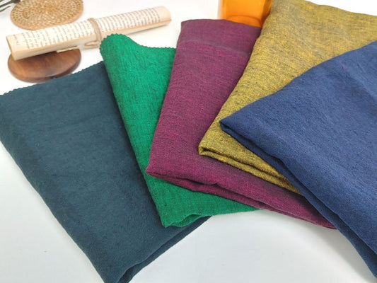 100% Linen Chambray Fabric, Light~Medium Weight, 2024 New Colorways 7823 7824 7778 7822 7662 - The Linen Lab - Yellow(Dark)