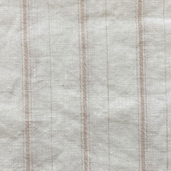 100% Linen Dobby Stripe Fabric 14s 40lea (6525 6526) - The Linen Lab - 6526 beige