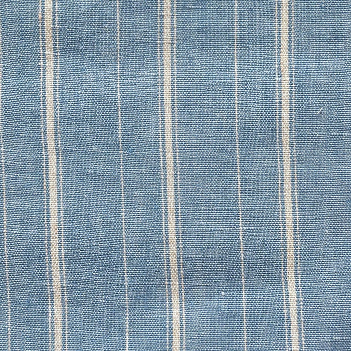 100% Linen Dobby Stripe Fabric 14s 40lea (6525 6526) - The Linen Lab - 6525 blue