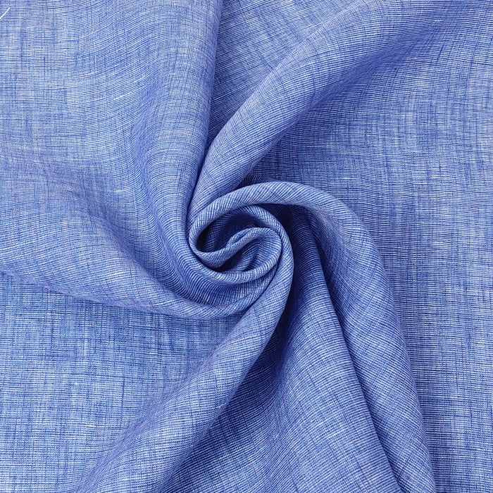100% Linen Dot Chambray Fabric - Soft Blue & Grey, Fine 21s Yarn 4610 4611