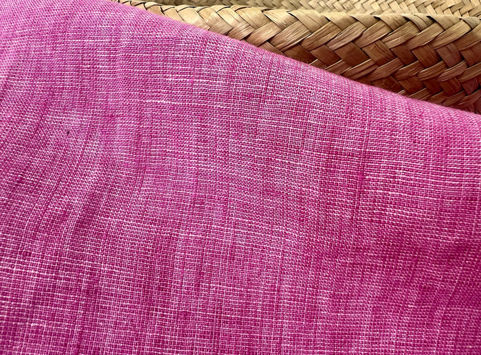 100% Linen Dot Chambray Fabric - Soft Blue & Grey, Fine 21s Yarn Pink 6450