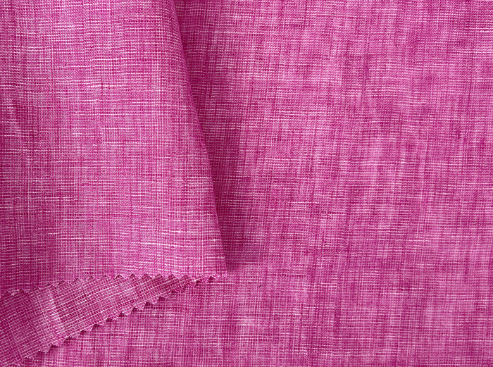 100% Linen Dot Chambray Fabric - Soft Blue & Grey, Fine 21s Yarn Pink 6450