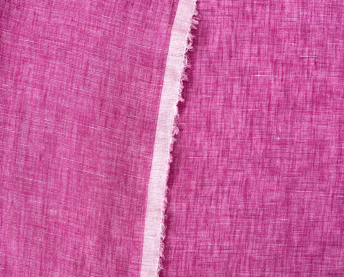 100% Linen Dot Chambray Fabric - Soft Blue & Grey, Fine 21s Yarn Pink 6450