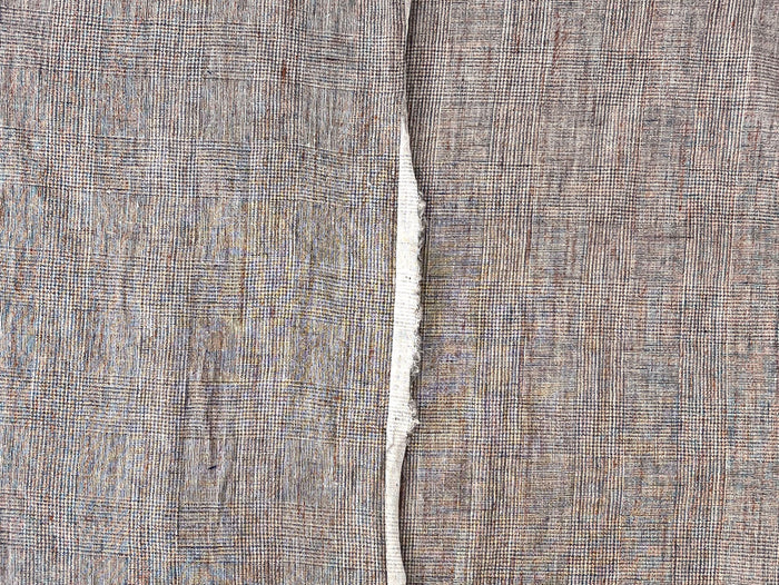 100% Linen Fabric – Brown Melange Glen Plaid, Light to Medium Weight 6447 6448