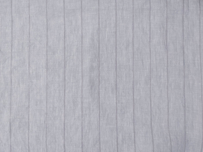 100% Linen Fabric Grey Color Dobby Stripe 6900 - The Linen Lab - Grey