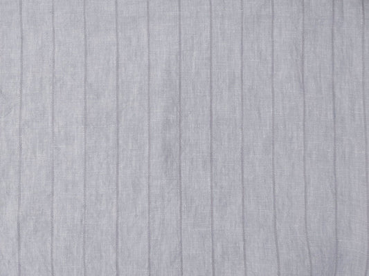 100% Linen Fabric Grey Color Dobby Stripe 6900 - The Linen Lab - Grey