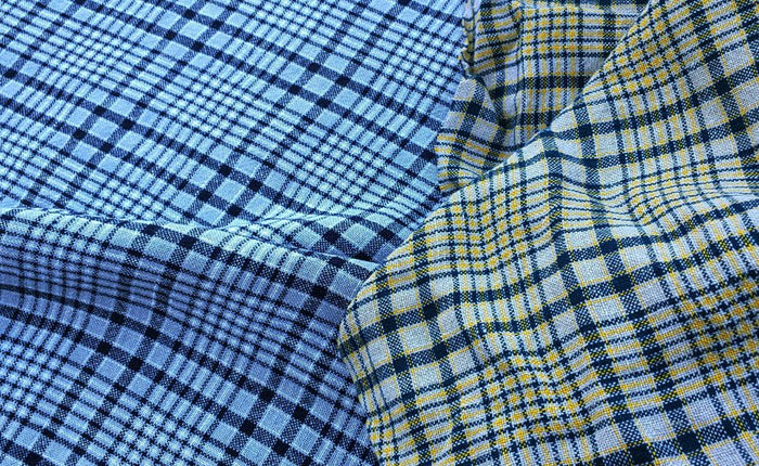 100% Linen Fabric Heavy Weight Plaid 6124 6125 - The Linen Lab - Yellow 6124
