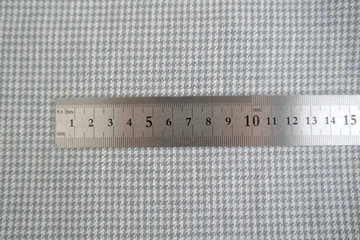 100% Linen Fabric Hound Tooth Check Grey Color 3958 - The Linen Lab - Grey check 3958