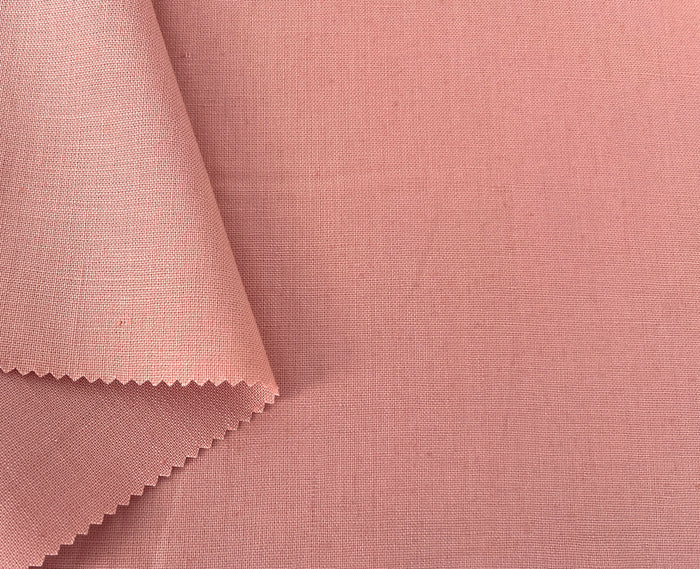 100% Linen Fabric in Peach – Solid Color, Medium to Heavy Weight, Pre-Washed, 8235
