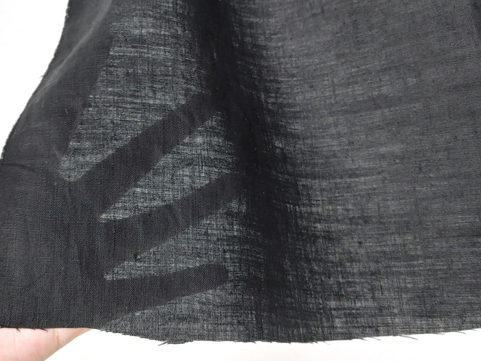 100% Linen Fabric, Lightweight Black with Fine 21s Yarn, Soft & Pre-washed