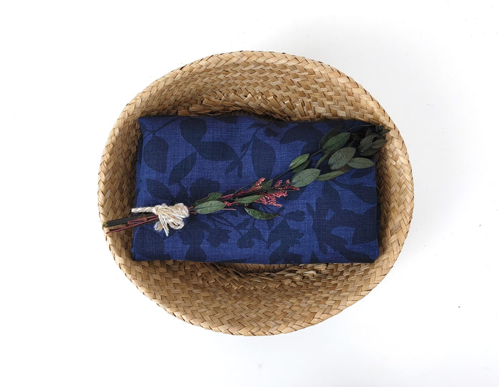 100% Linen Fabric – Lightweight Delavé Leaf Print, Soft Handfeel  7343 8189 8190