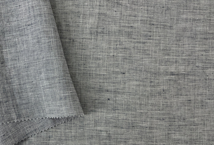 100% Linen Fabric | Lightweight Pre-Washed Chambray with Subtle Dot Pattern 8251