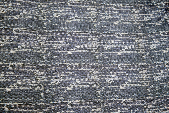 100% Linen Fabric Navy Tweed Print Light Weight 6679 - The Linen Lab - NAVY 6679