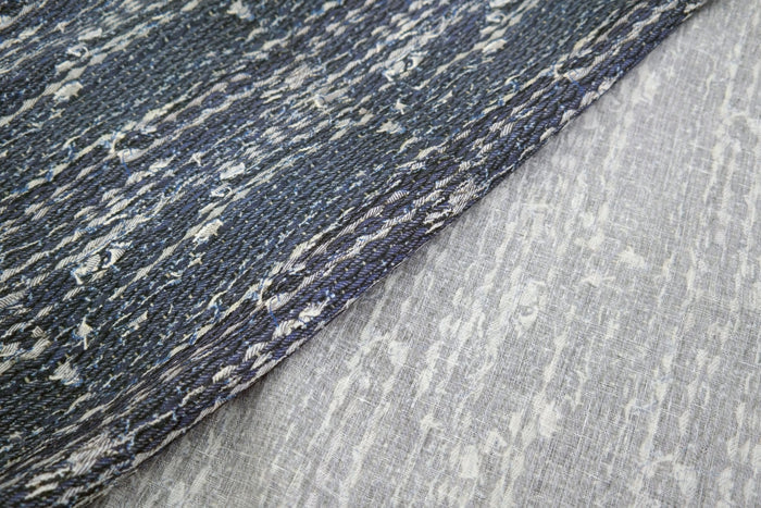 100% Linen Fabric Navy Tweed Print Light Weight 6679 - The Linen Lab - NAVY 6679