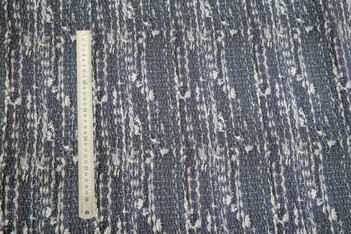 100% Linen Fabric Navy Tweed Print Light Weight 6679 - The Linen Lab - NAVY 6679