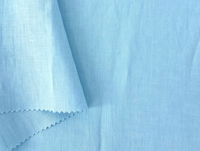 100% Linen Fabric – Sky Blue, Plain Weave, Light–Medium Weight 2551 3462