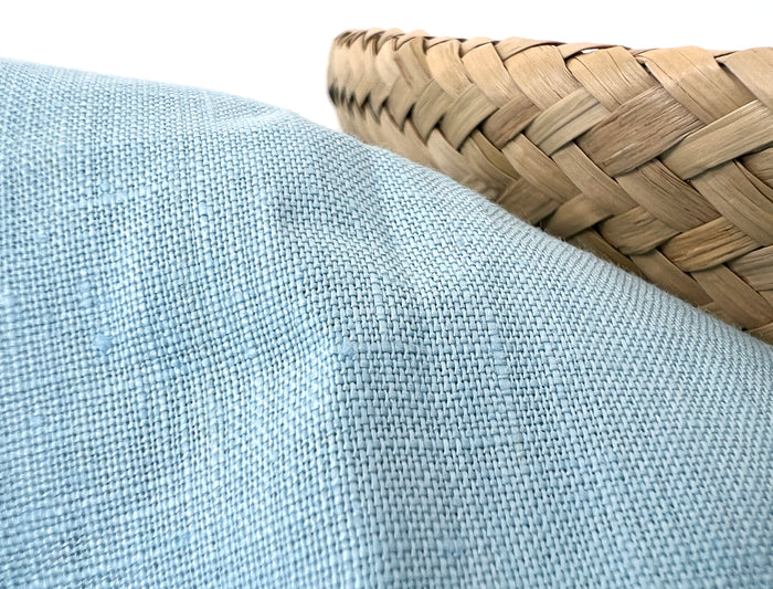 100% Linen Fabric – Sky Blue, Plain Weave, Light–Medium Weight 2551 3462