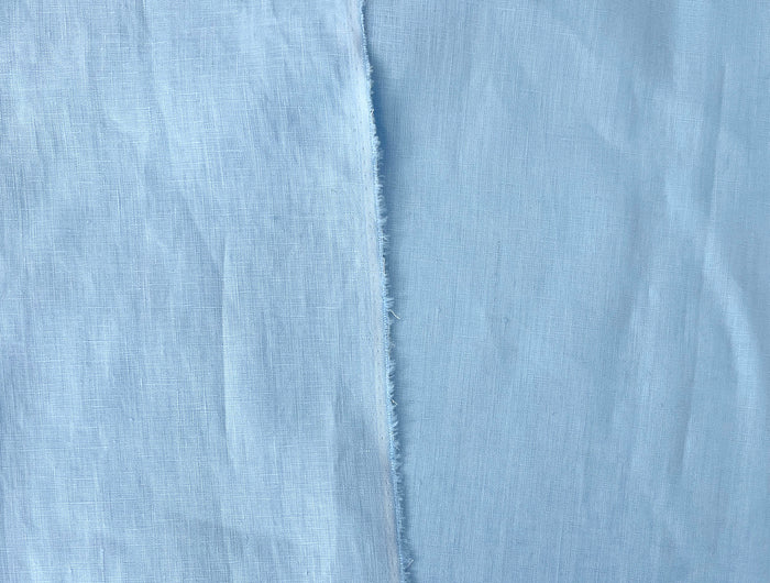 100% Linen Fabric – Sky Blue, Plain Weave, Light–Medium Weight 2551 3462
