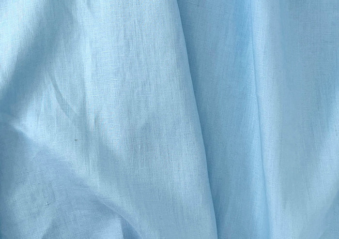 100% Linen Fabric – Sky Blue, Plain Weave, Light–Medium Weight 2551 3462