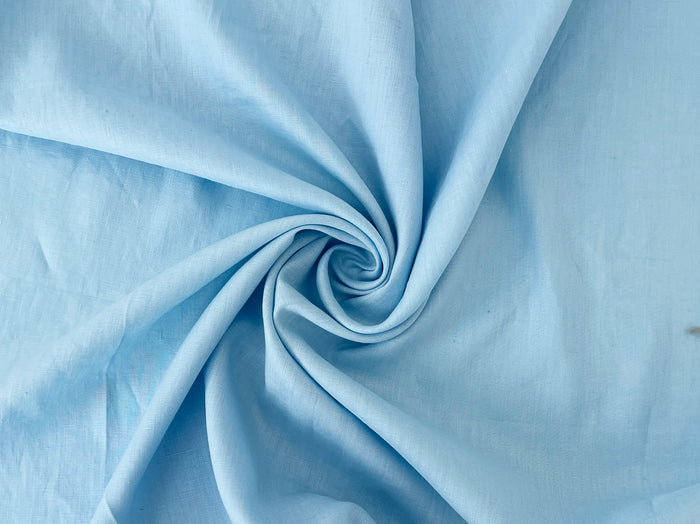 100% Linen Fabric – Sky Blue, Plain Weave, Light–Medium Weight 2551 3462