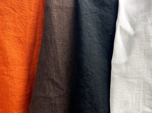 100% Linen Fabric – Two-Tone Heavyweight Twisted Yarn, Pre-Washed  8221 7351 7973 8089