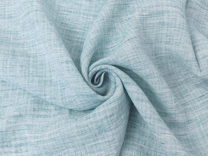 100% Linen Fabric with Green Melange Yarn & Subtle Woven Stripe 4188