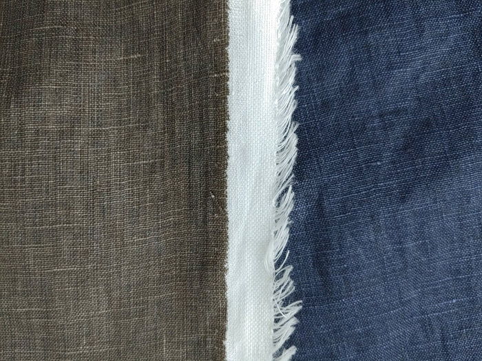 100% Linen Fabric with Pigment Coating 3586 3587 - The Linen Lab - Navy