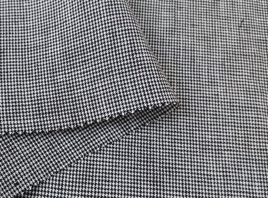 100% Linen, Medium Weight, Classic Black and White Mini Gingham Check 6825 - The Linen Lab - Gray(Dark)
